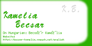 kamelia becsar business card